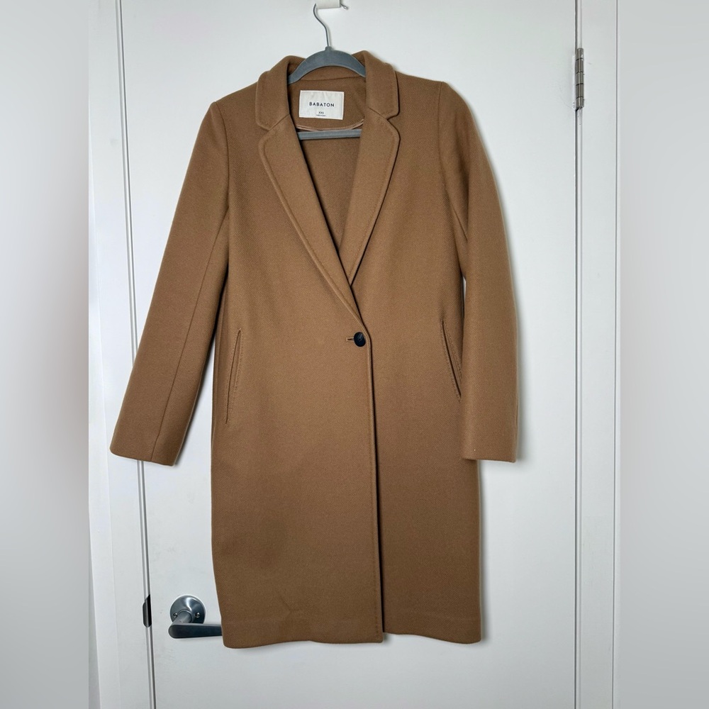 Babaton Camel Wool Coat